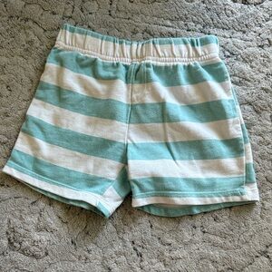 Aqua and White Striped Kids Shorts